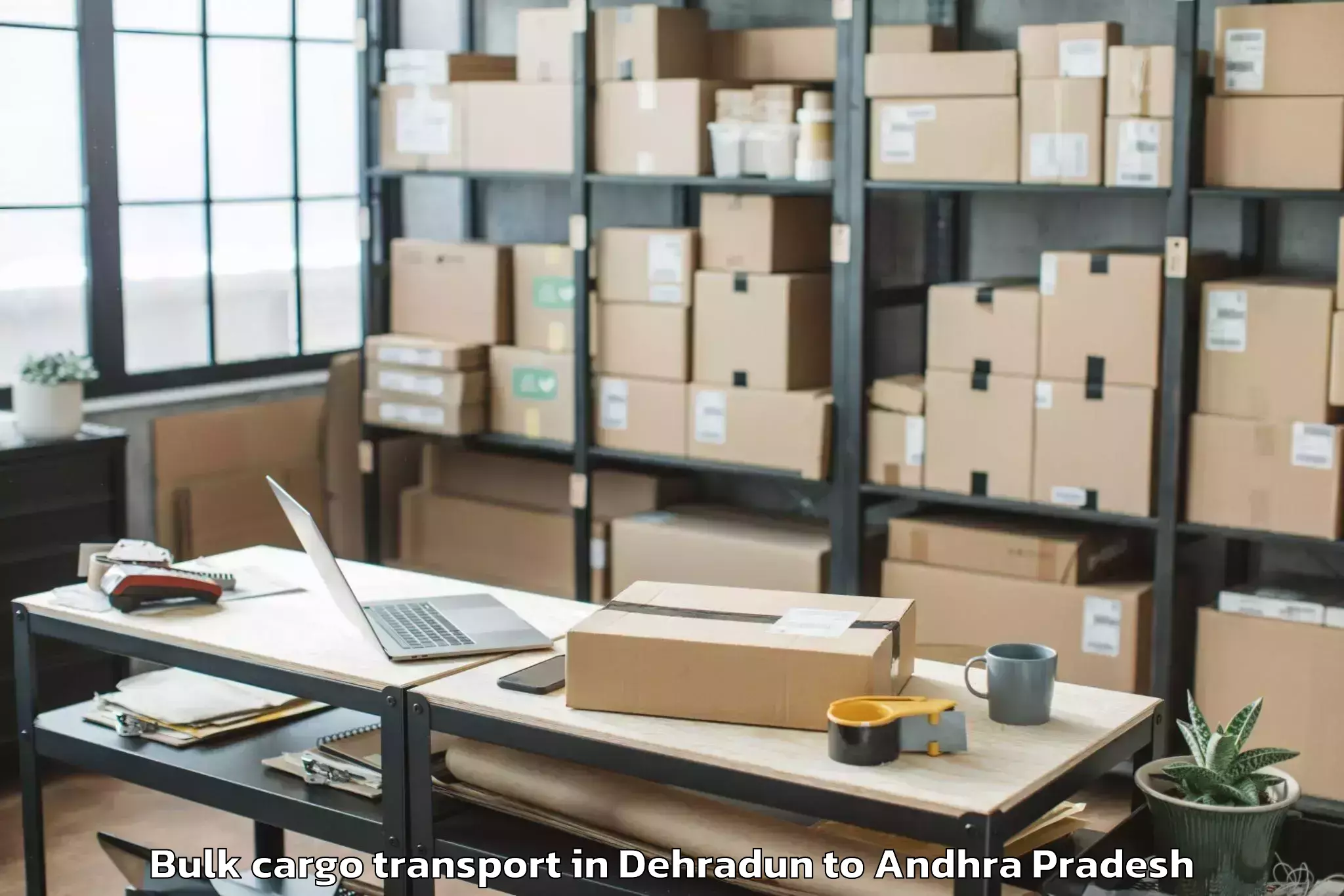 Easy Dehradun to Mamidikududru Bulk Cargo Transport Booking